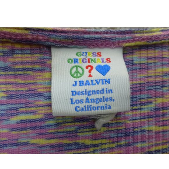 Guess X J Balvin Collab Limited Edition Space Dyed Ribbed Knit Mini Dress - Picture 5 of 15